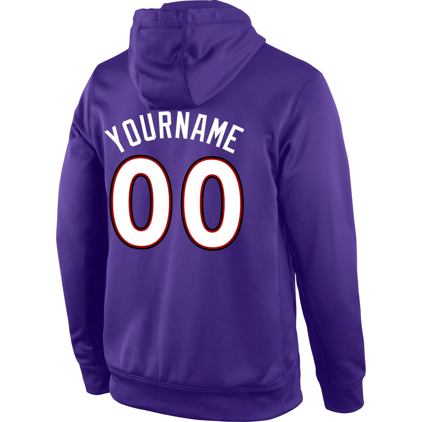 Custom Stitched Purple White-Red Sports Pullover Sweatshirt Hoodie view 3