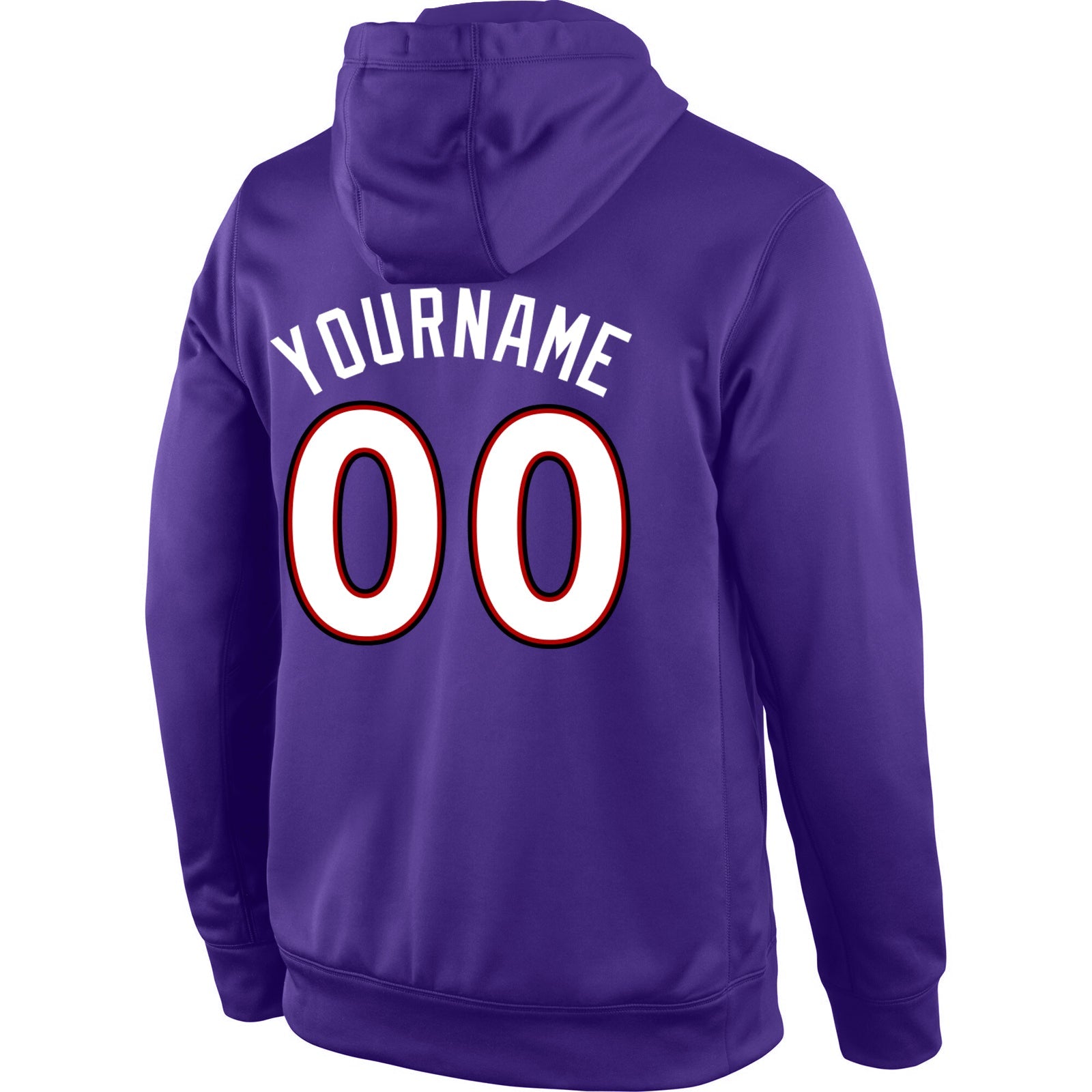 Custom Stitched Purple White-Red Sports Pullover Sweatshirt Hoodie view 3