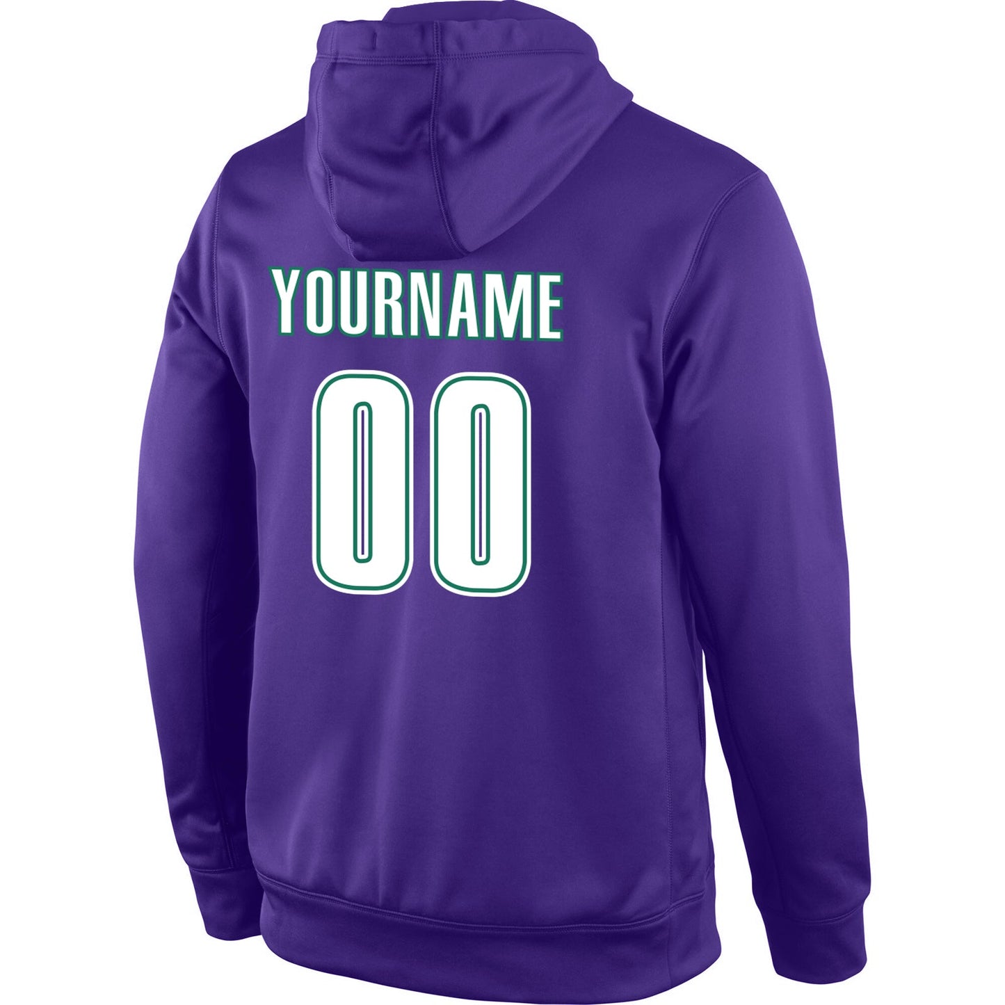Custom Stitched Purple White-Kelly Green Sports Pullover Sweatshirt Hoodie view 3