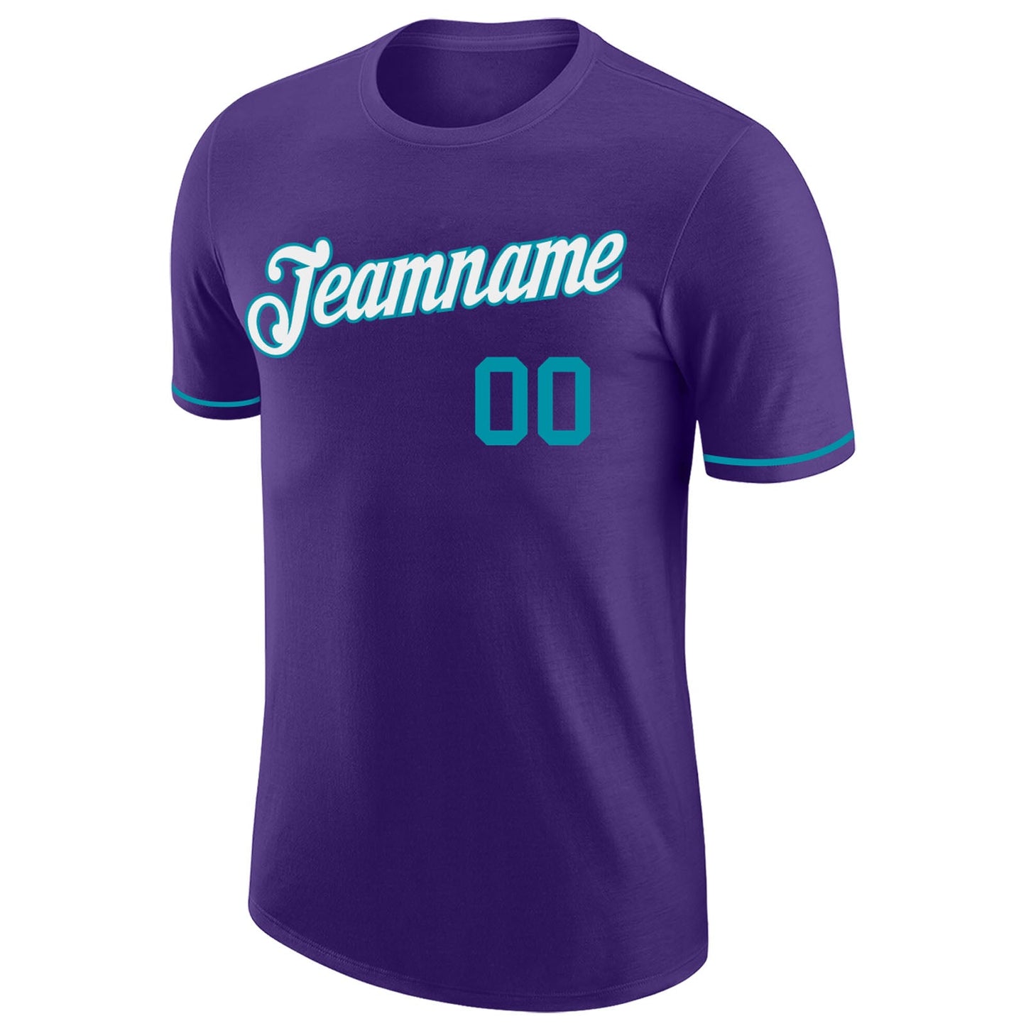 Custom Purple Teal-White Performance T-Shirt view 6