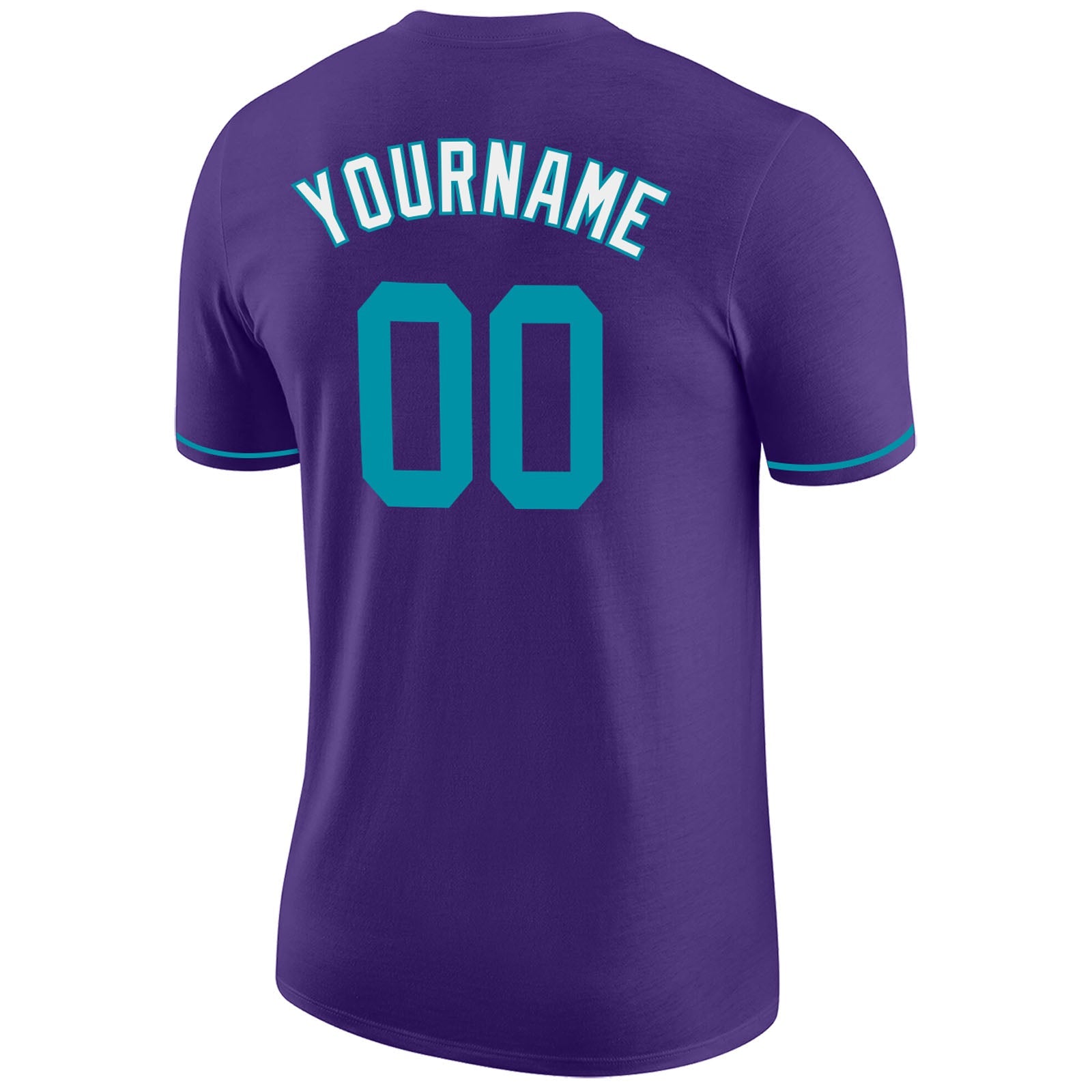 Custom Purple Teal-White Performance T-Shirt view 7
