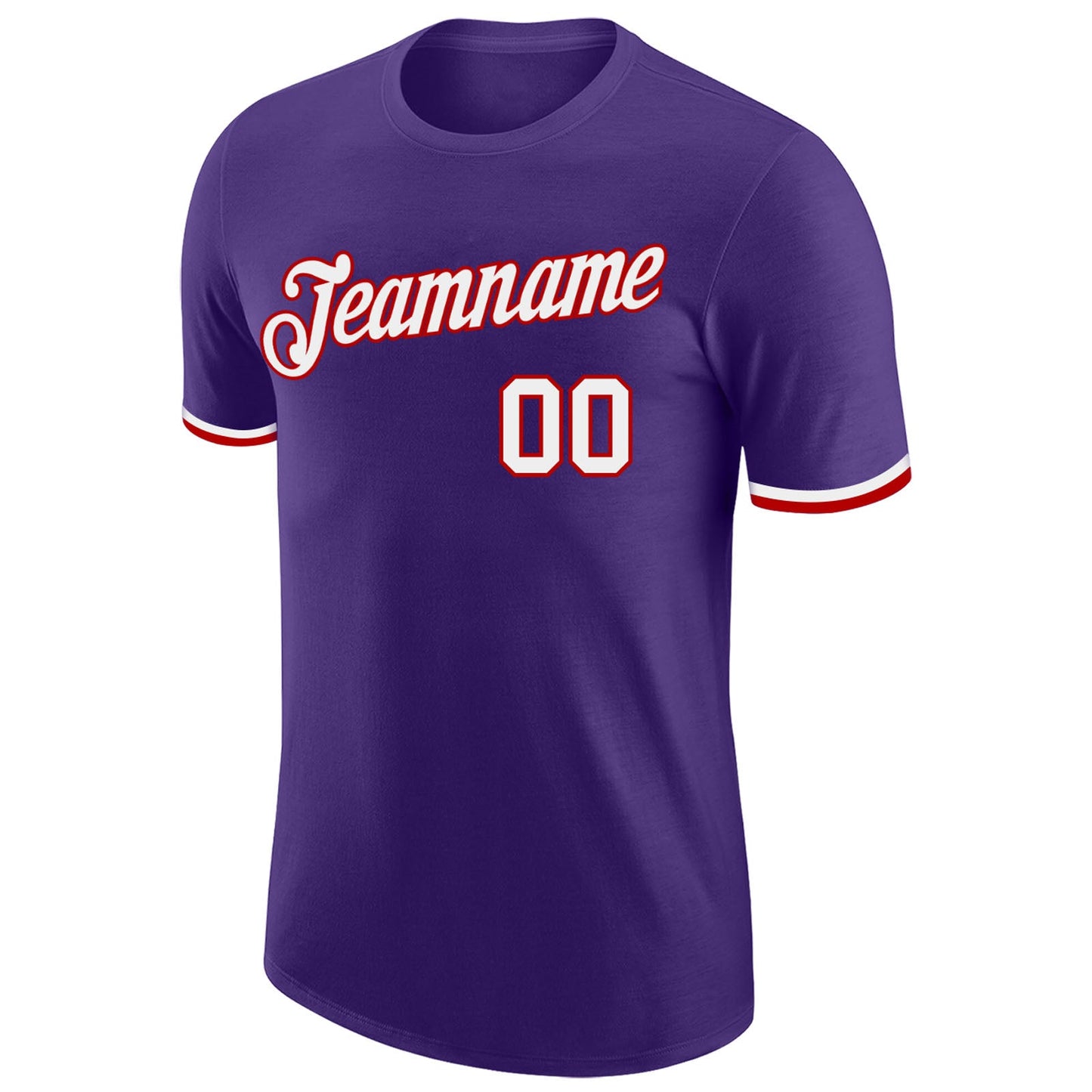 Custom Purple White-Red Performance T-Shirt view 5