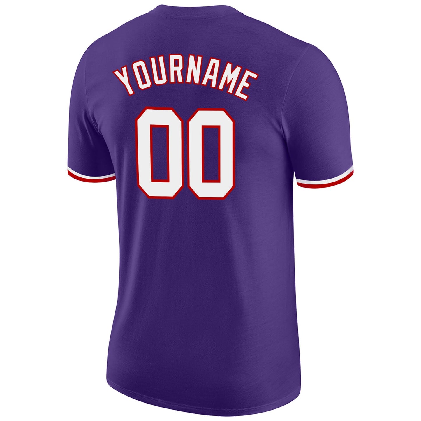 Custom Purple White-Red Performance T-Shirt view 6