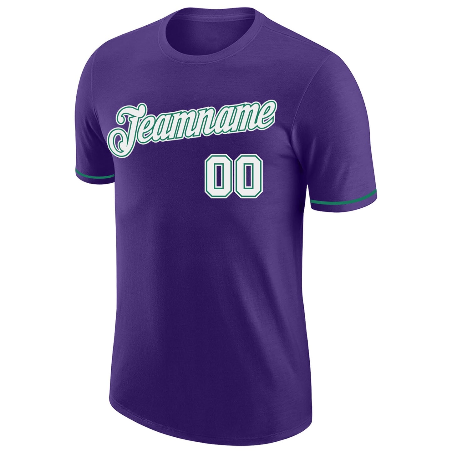 Custom Purple White-Kelly Green Performance T-Shirt view 5