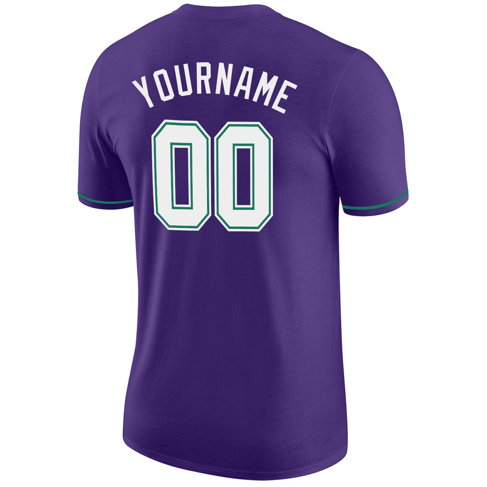 Custom Purple White-Kelly Green Performance T-Shirt view 6