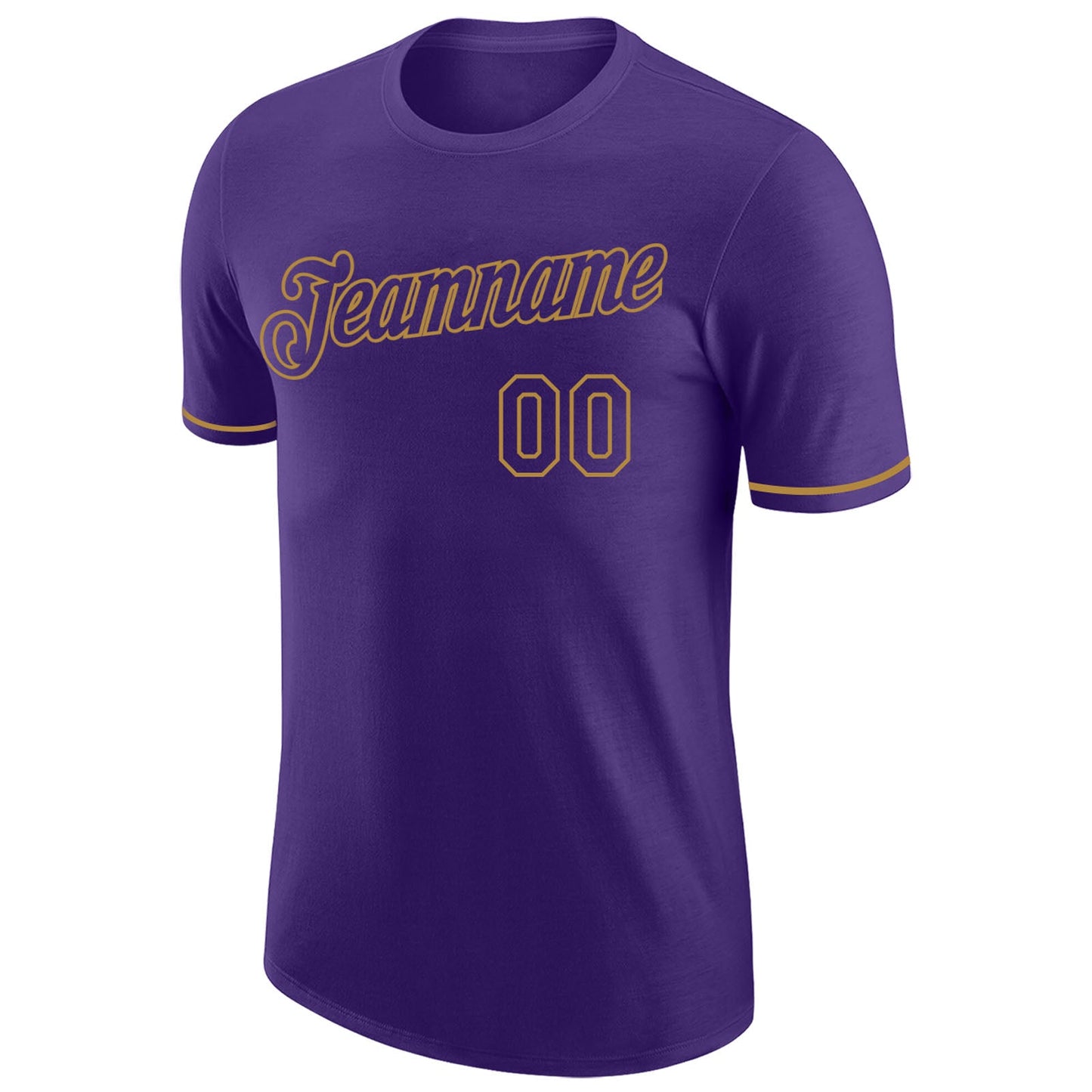 Custom Purple Purple-Old Gold Performance T-Shirt view 5