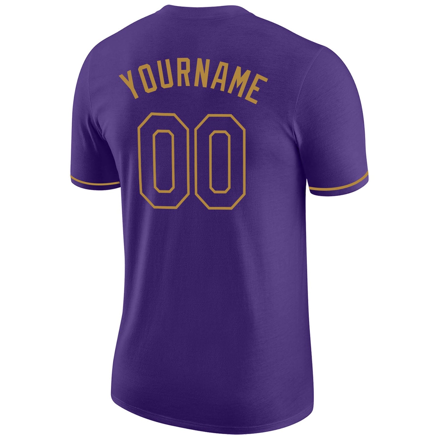 Custom Purple Purple-Old Gold Performance T-Shirt view 6