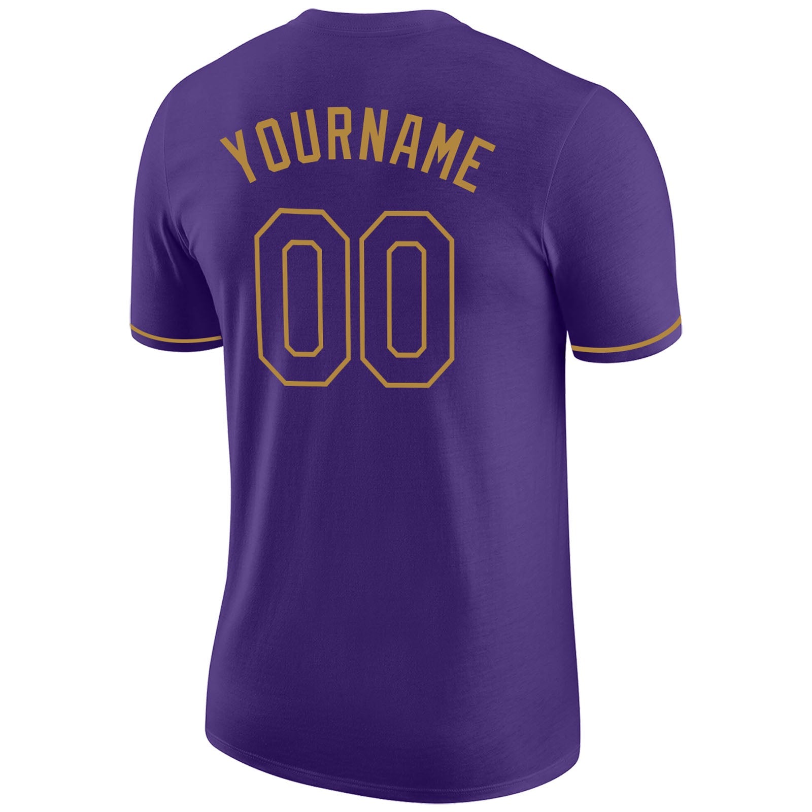 Custom Purple Purple-Old Gold Performance T-Shirt view 6