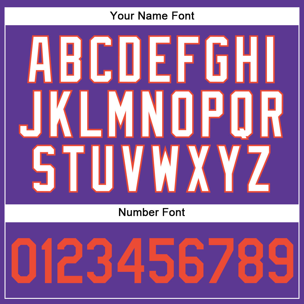 Custom Purple Orange-White Authentic Throwback Basketball Jersey view 4