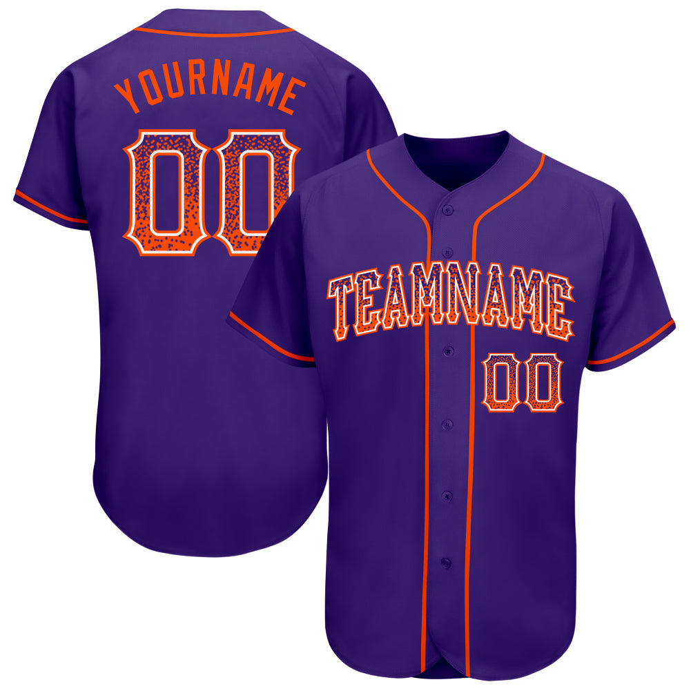 Custom Purple Orange-White Authentic Drift Fashion Baseball Jersey - Main View