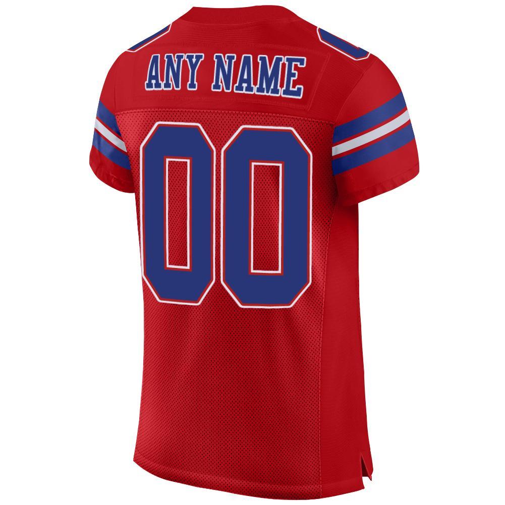 Custom Red Royal-White Mesh Authentic Football Jersey view 3