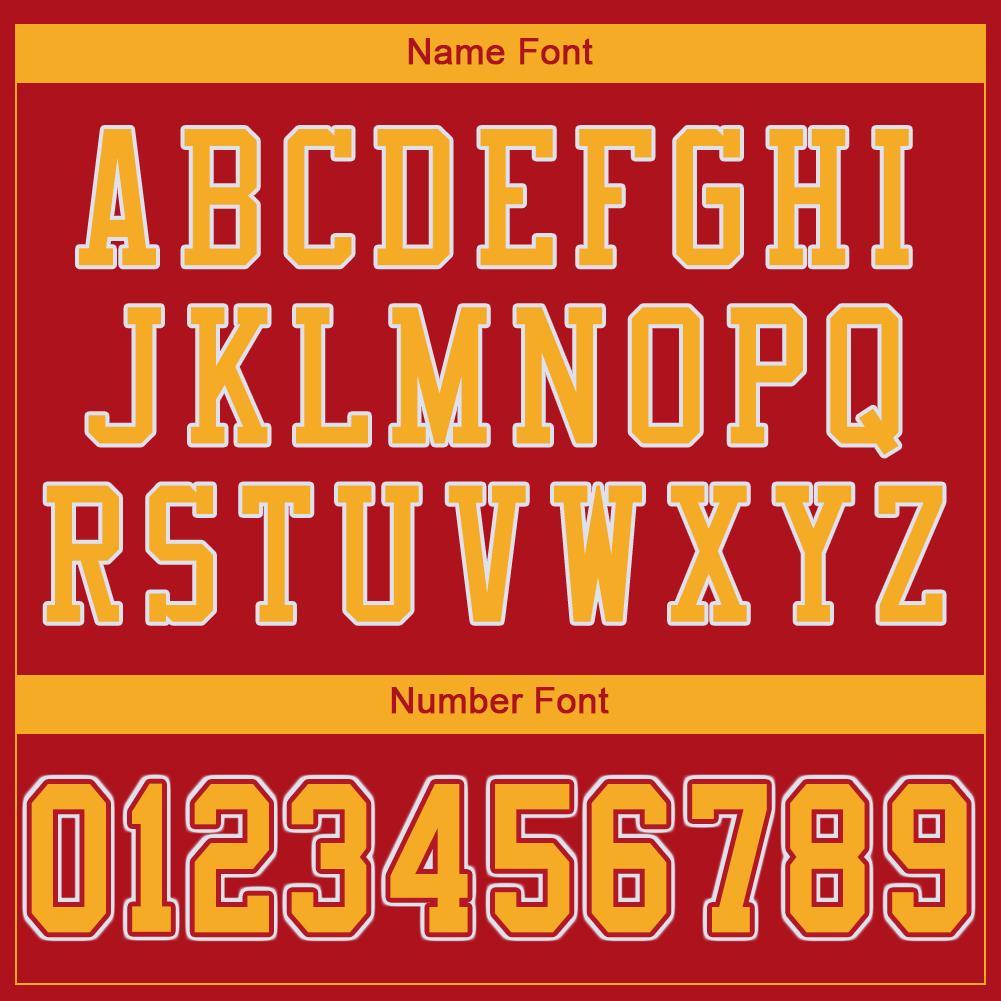 Custom Red Gold-White Mesh Authentic Football Jersey view 5