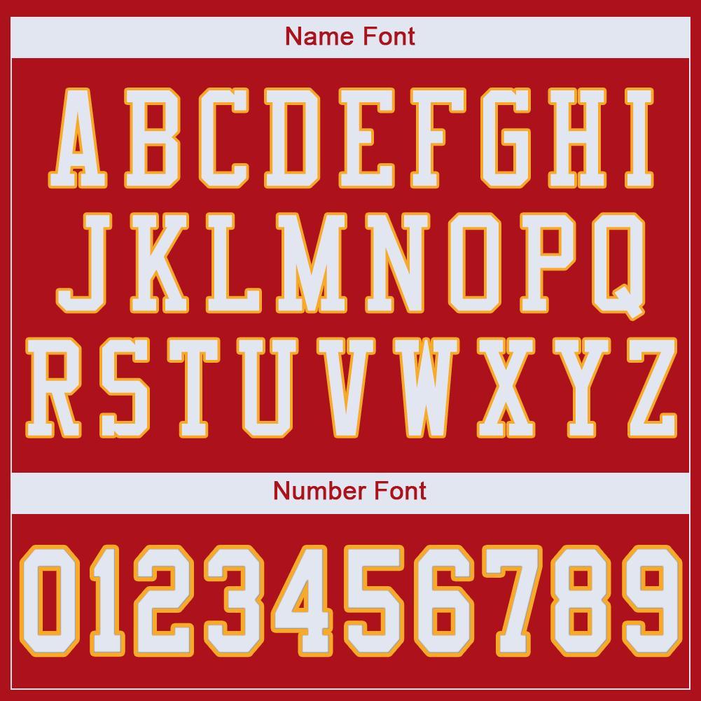 Custom Red White-Gold Mesh Authentic Football Jersey view 5
