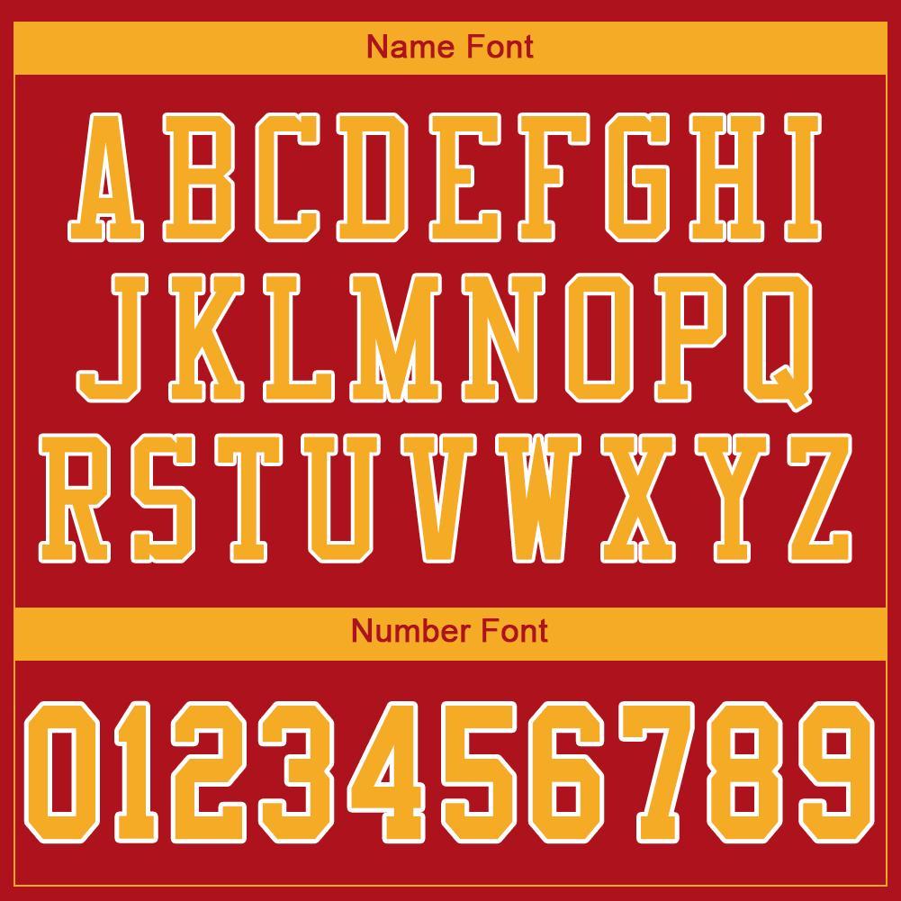 Custom Red Gold-White Mesh Authentic Football Jersey view 6