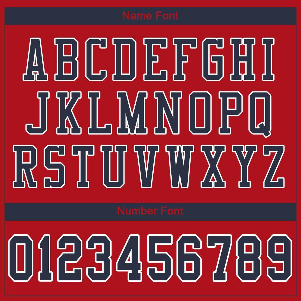 Custom Red Navy-White Mesh Authentic Football Jersey view 5