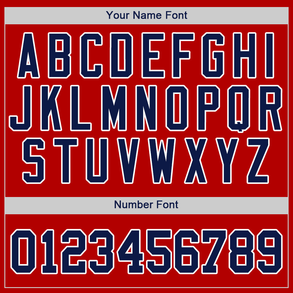 Custom Red Navy-White Authentic Baseball Jersey view 4