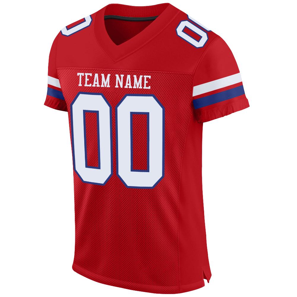 Custom Red White-Royal Mesh Authentic Football Jersey view 2
