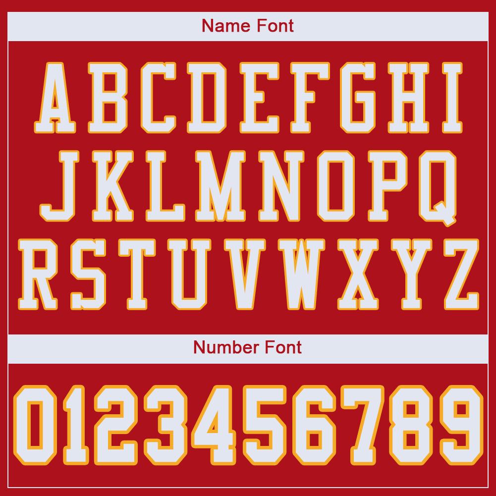 Custom Red White-Gold Mesh Authentic Football Jersey view 5