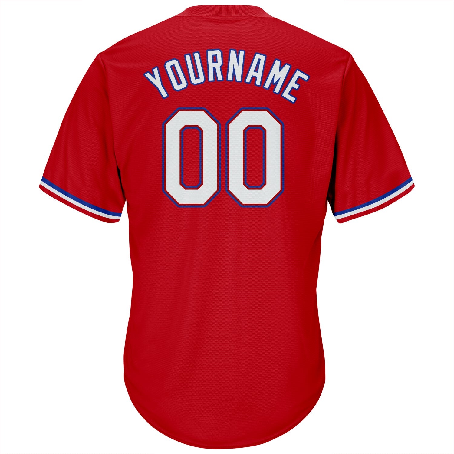 Custom Red White-Royal Authentic Throwback Rib-Knit Baseball Jersey Shirt view 3