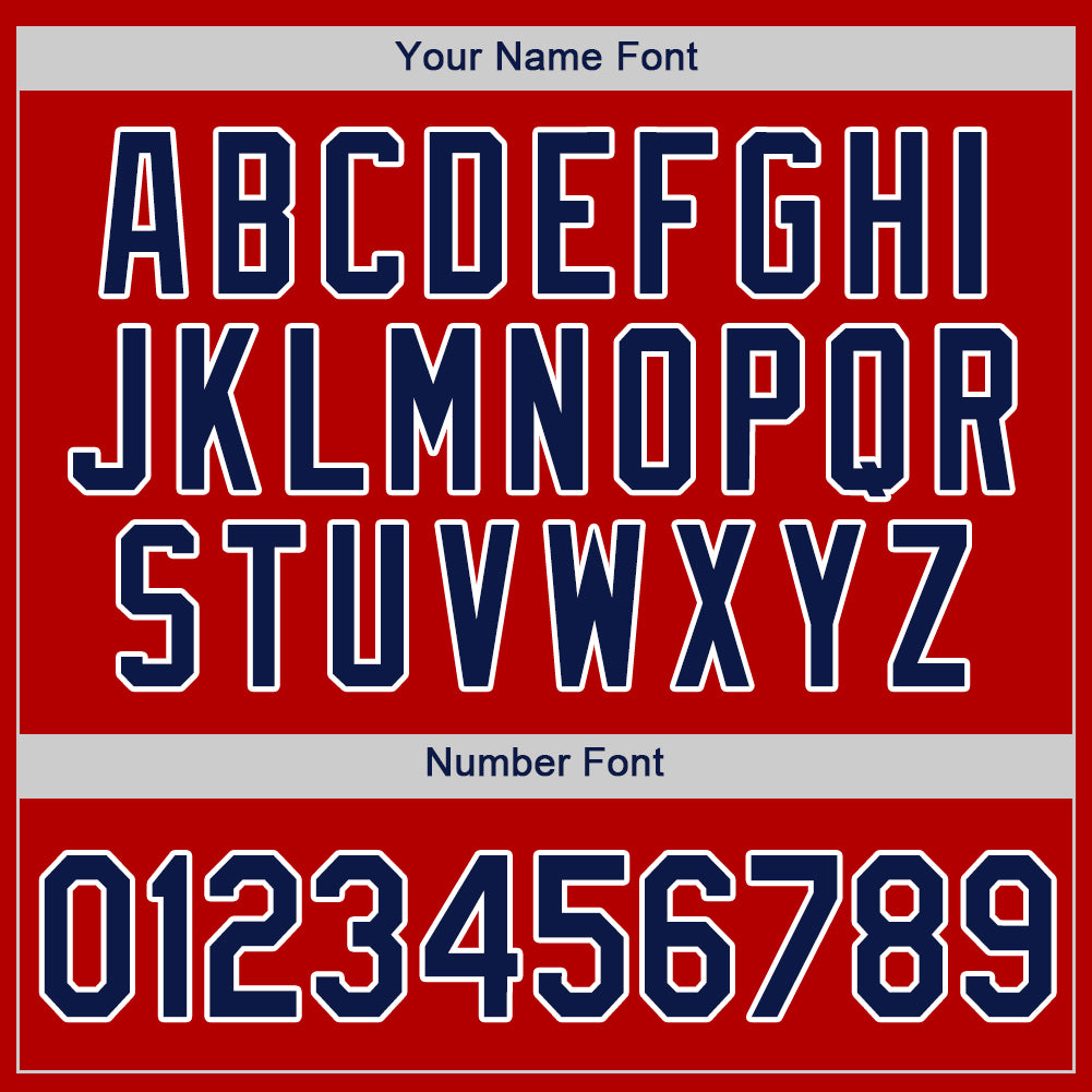 Custom Red Navy-White Authentic Baseball Jersey view 4