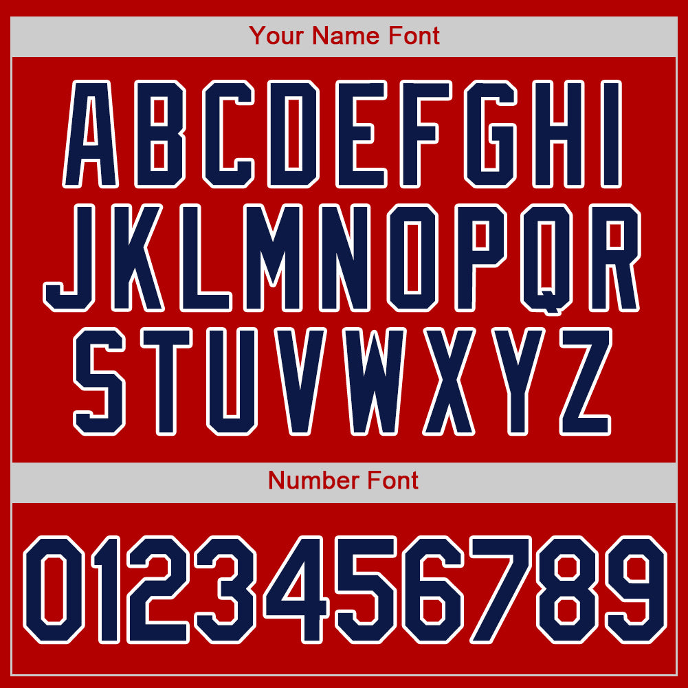 Custom Red Navy-White Authentic Baseball Jersey view 4