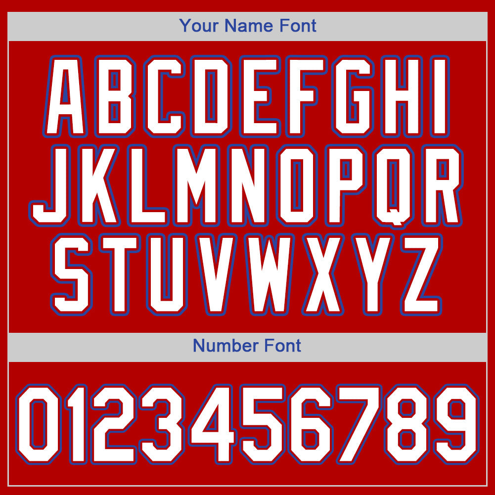 Custom Red White-Royal Authentic Baseball Jersey view 4
