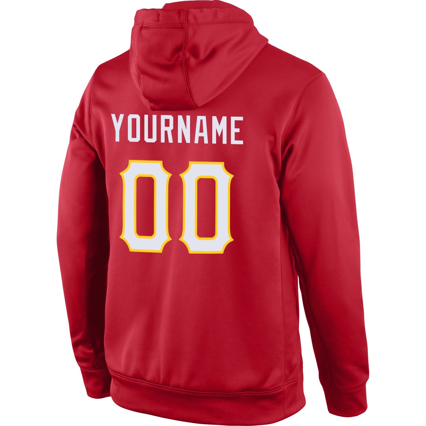 Custom Stitched Red White-Gold Sports Pullover Sweatshirt Hoodie view 3