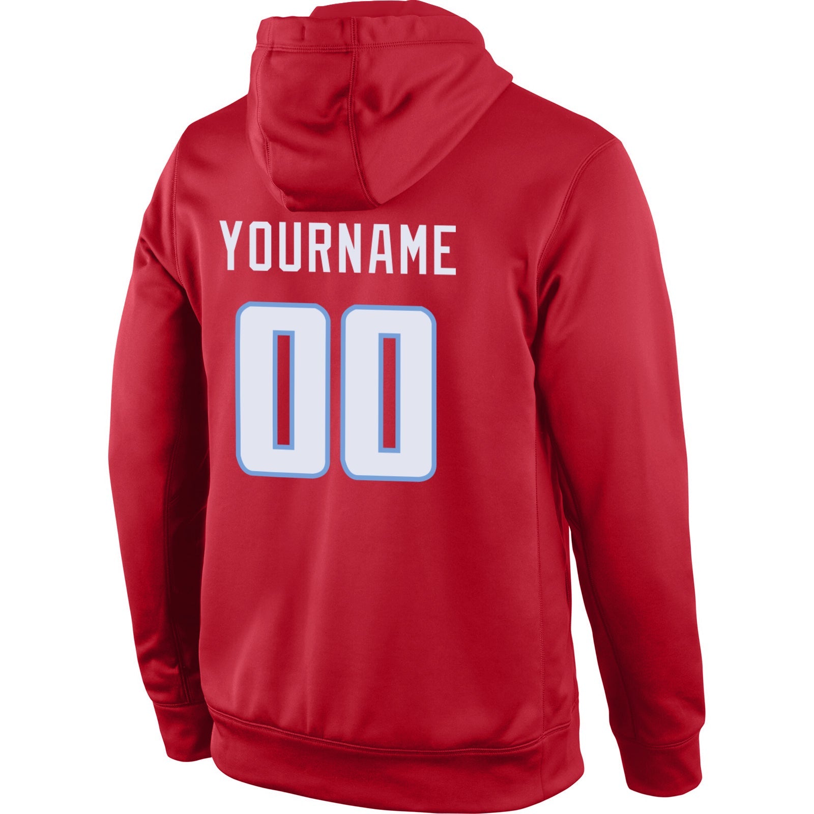 Custom Stitched Red White-Light Blue Sports Pullover Sweatshirt Hoodie view 3