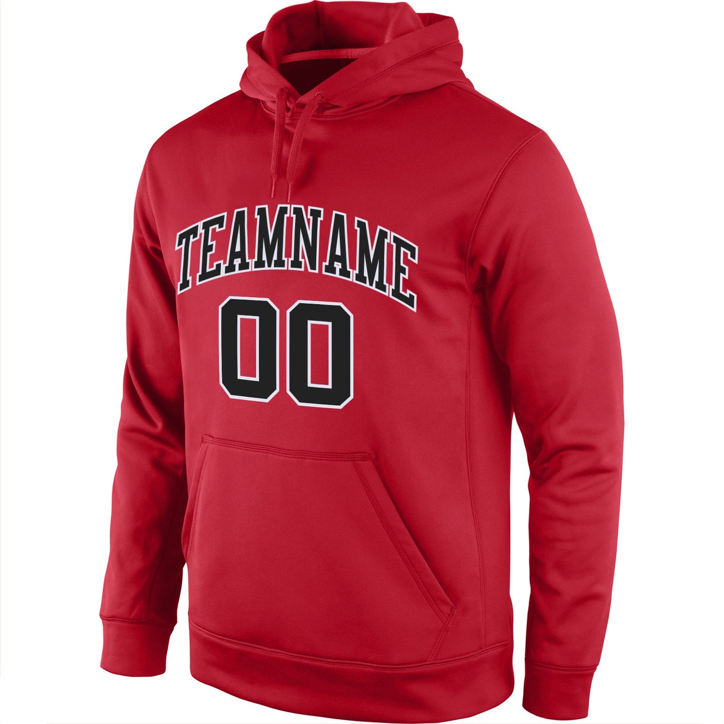 Custom Stitched Red Black-White Sports Pullover Sweatshirt Hoodie view 2