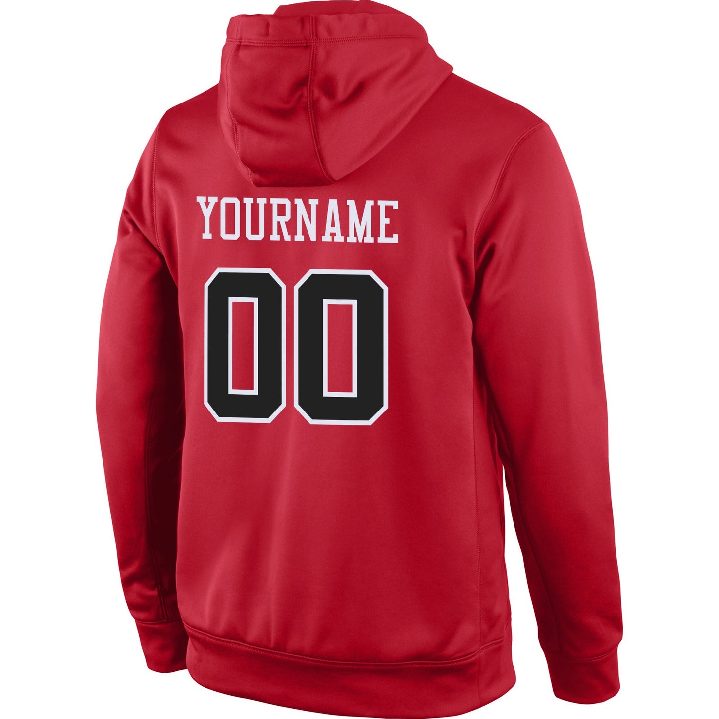 Custom Stitched Red Black-White Sports Pullover Sweatshirt Hoodie view 3