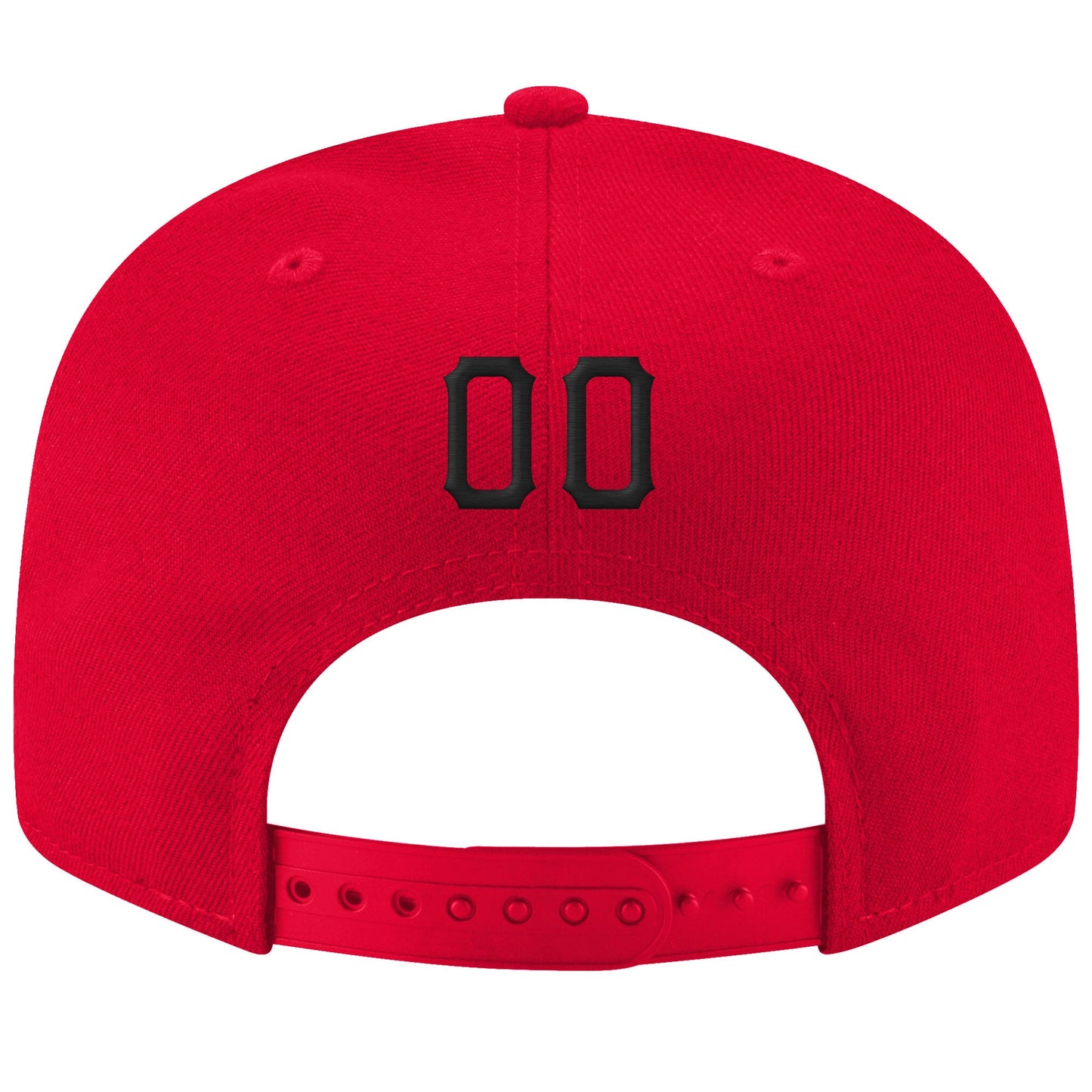 Custom Red Black-White Stitched Adjustable Snapback Hat view 3