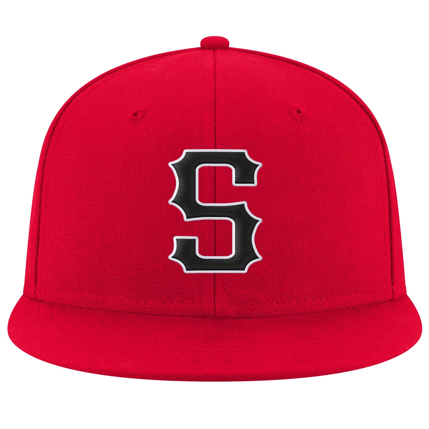 Custom Red Black-White Stitched Adjustable Snapback Hat view 2