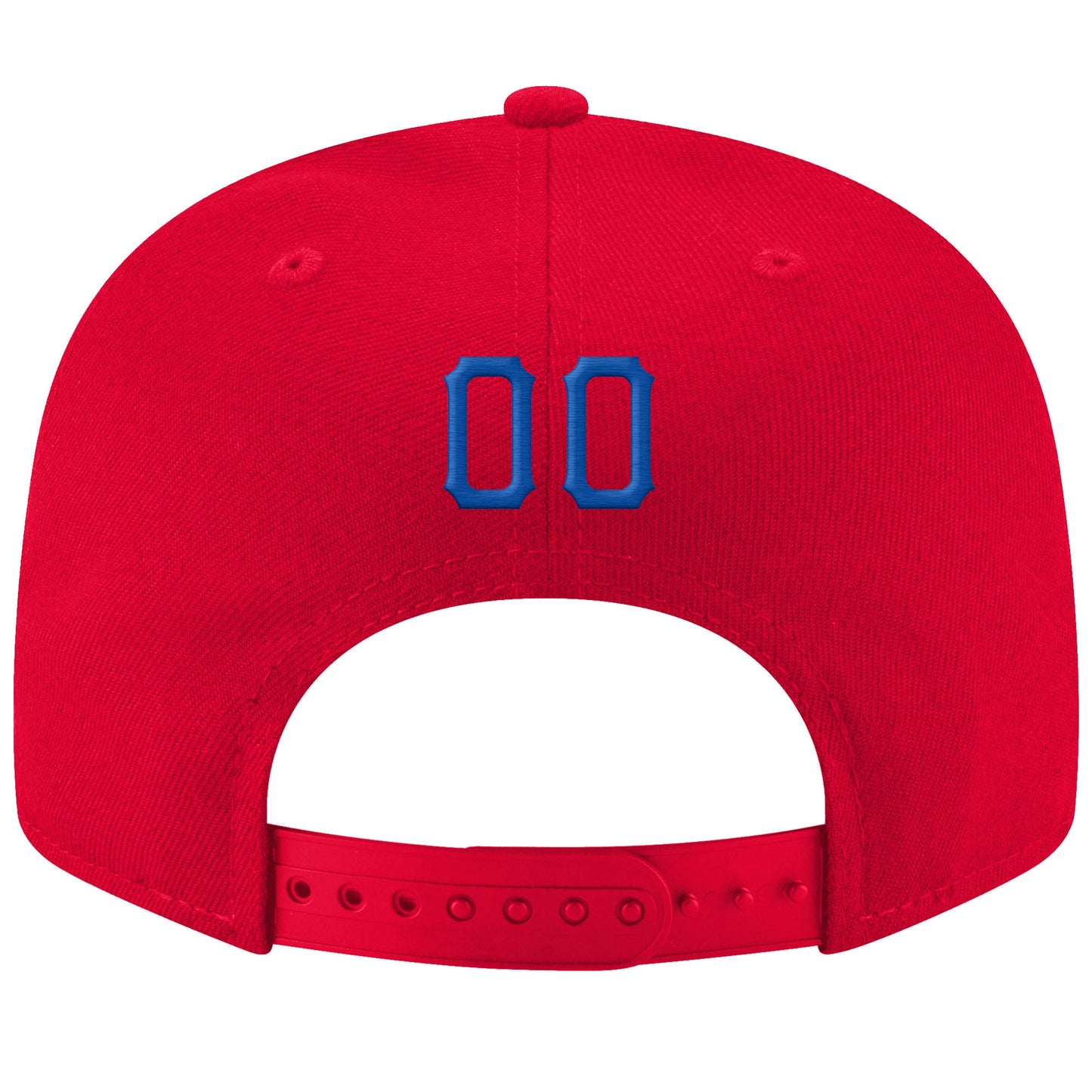 Custom Red Royal-White Stitched Adjustable Snapback Hat view 3