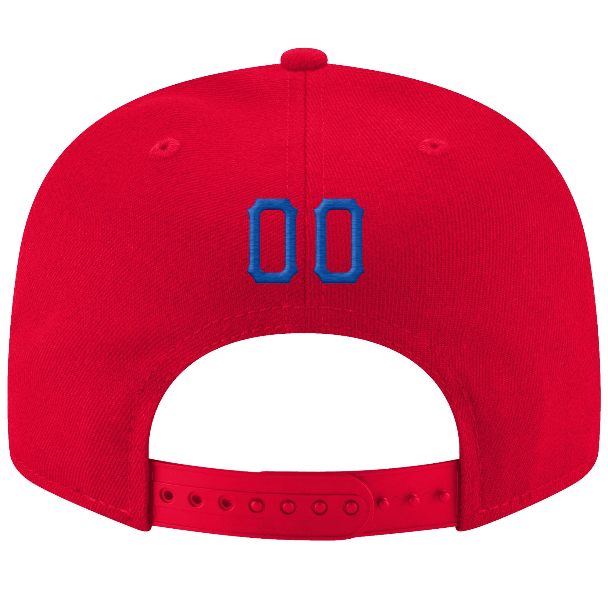 Custom Red Royal-White Stitched Adjustable Snapback Hat view 3
