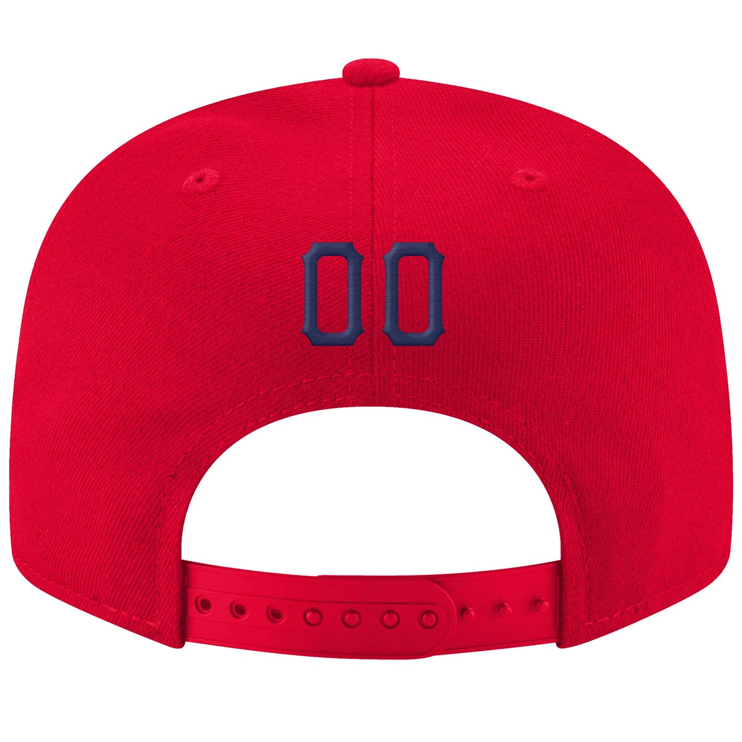 Custom Red Navy-White Stitched Adjustable Snapback Hat view 3