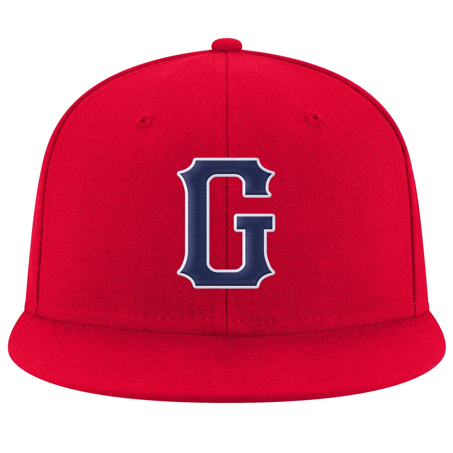 Custom Red Navy-White Stitched Adjustable Snapback Hat view 2