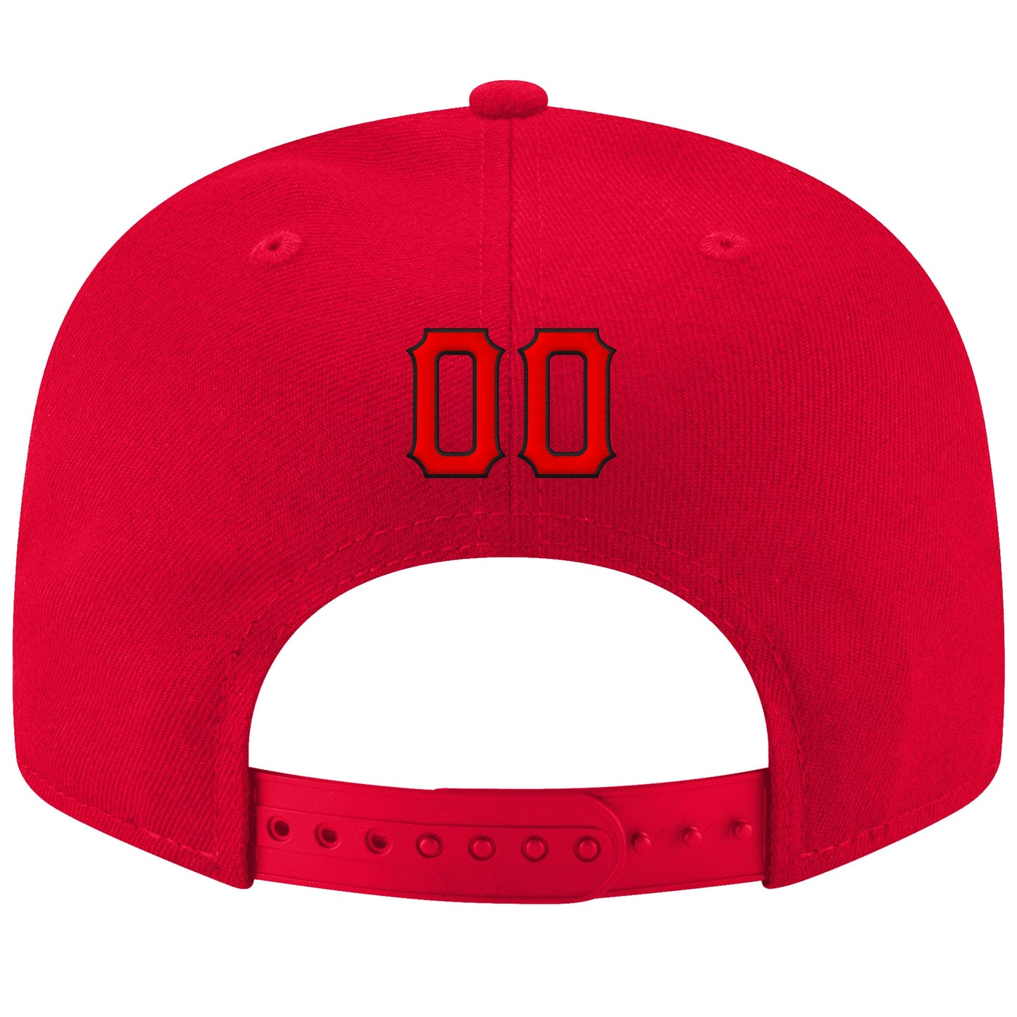 Custom Red Red-Black Stitched Adjustable Snapback Hat view 3
