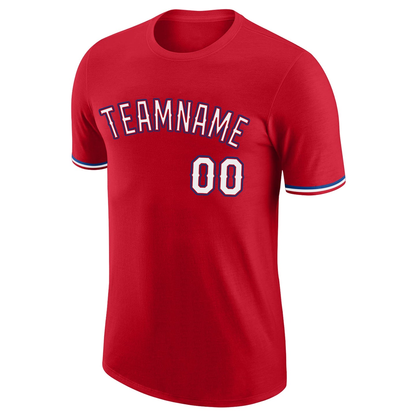 Custom Red White-Royal Performance T-Shirt view 5