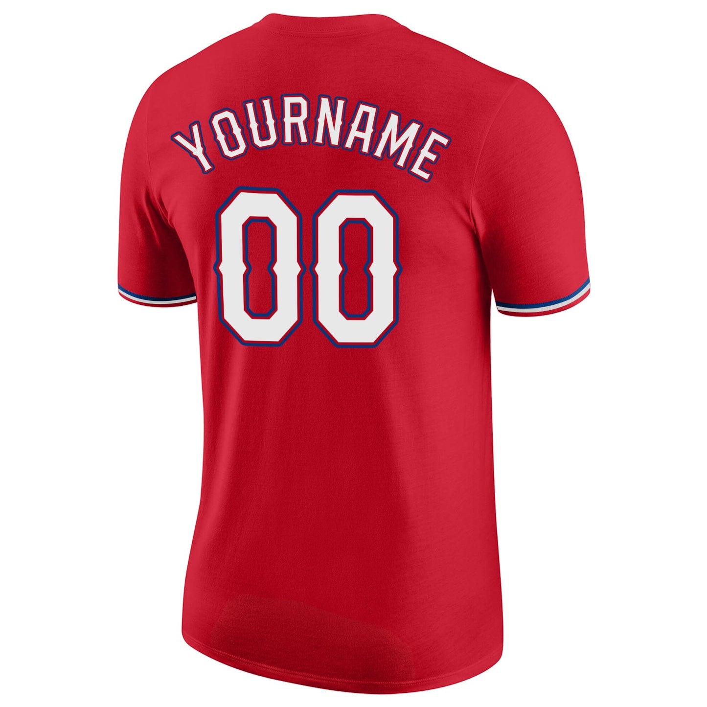 Custom Red White-Royal Performance T-Shirt view 6