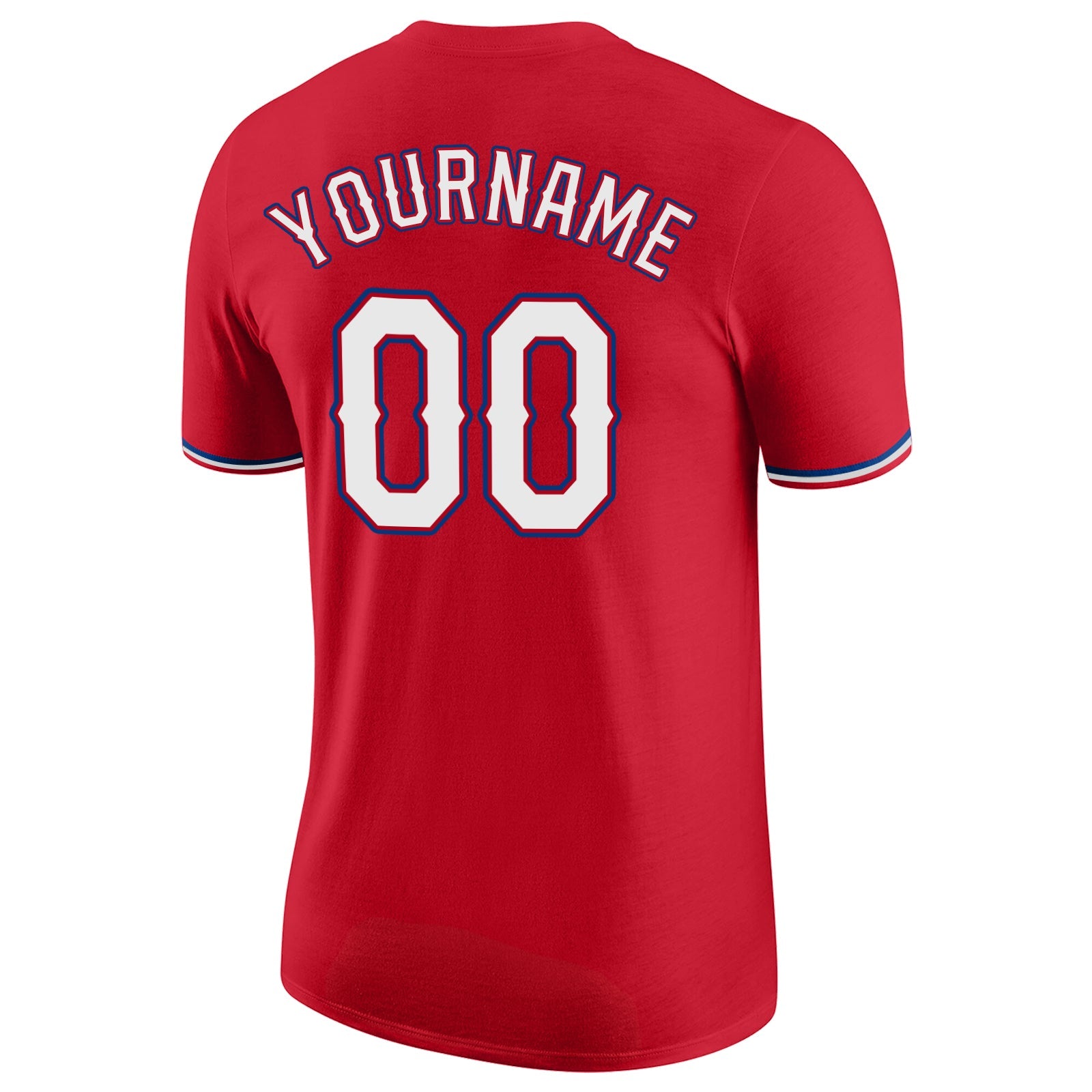 Custom Red White-Royal Performance T-Shirt view 6