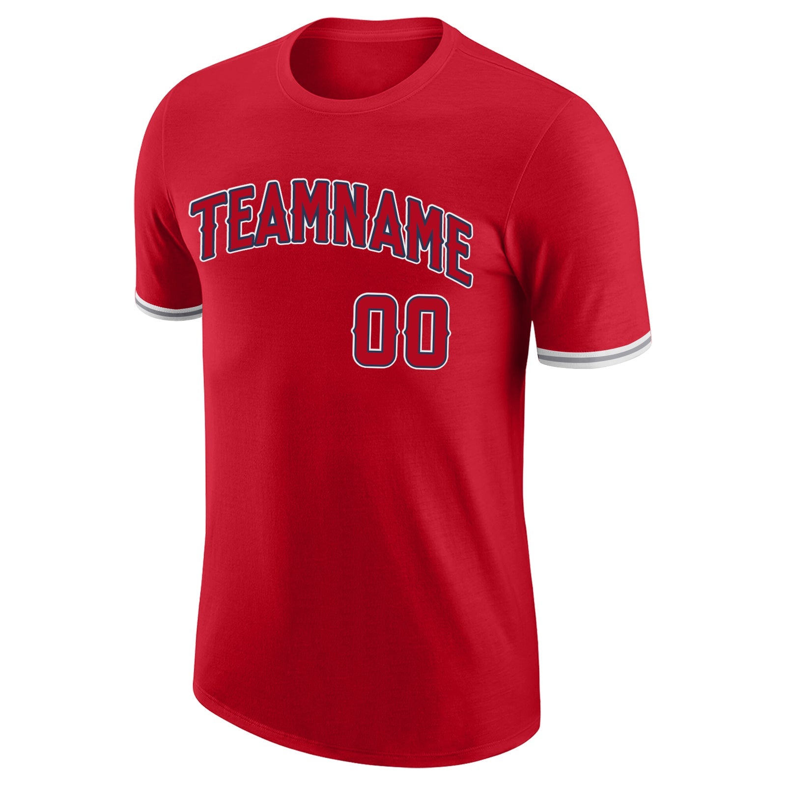 Custom Red Red-Navy Performance T-Shirt view 5