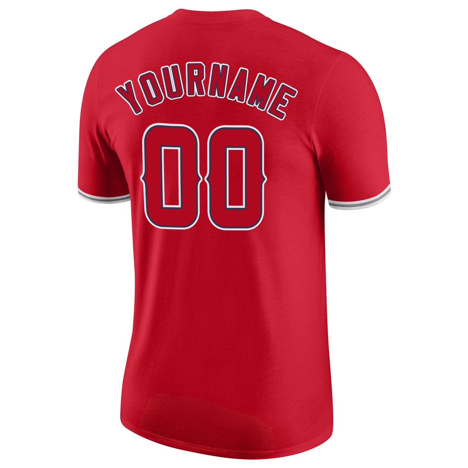 Custom Red Red-Navy Performance T-Shirt view 6