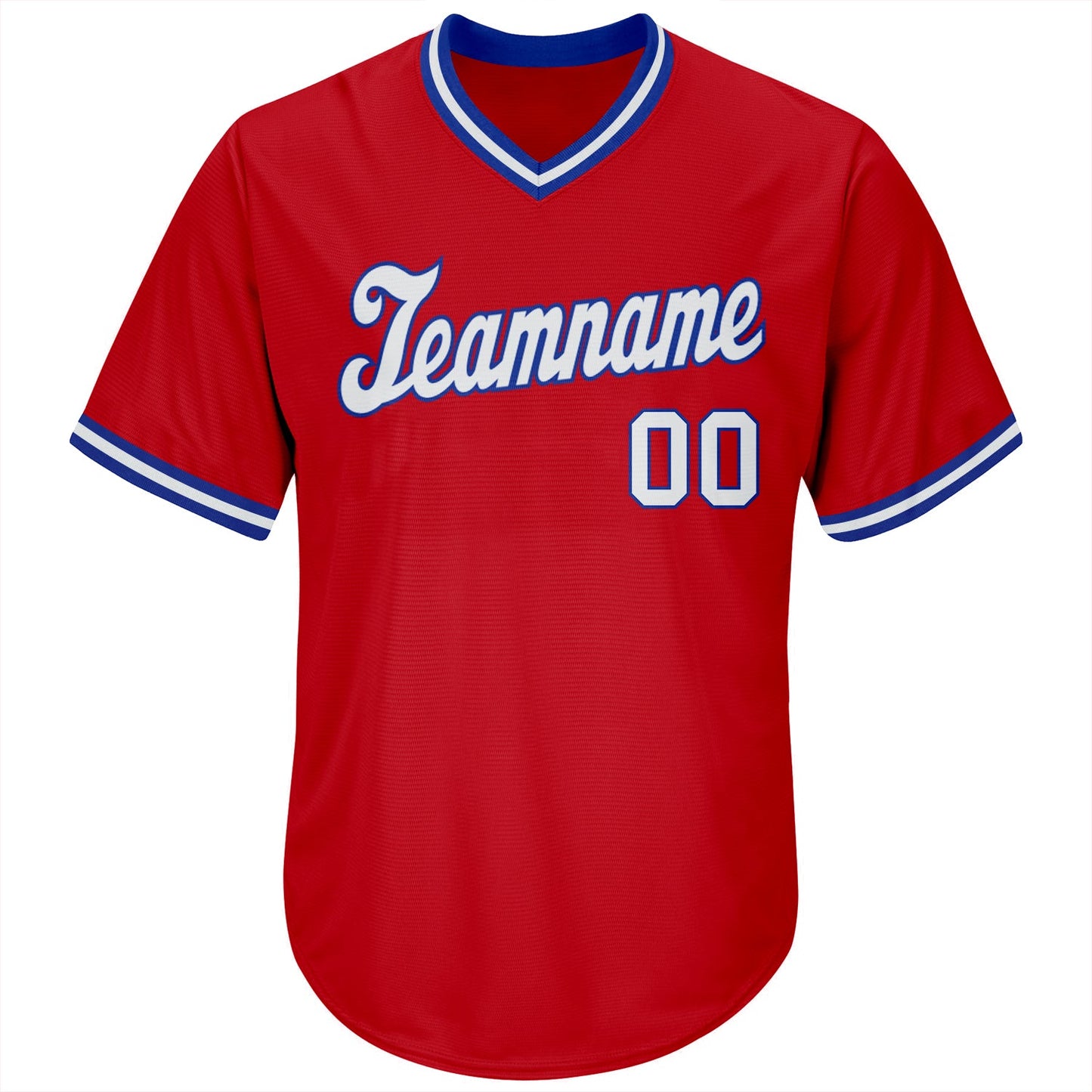 Custom Red White-Royal Authentic Throwback Rib-Knit Baseball Jersey Shirt view 2