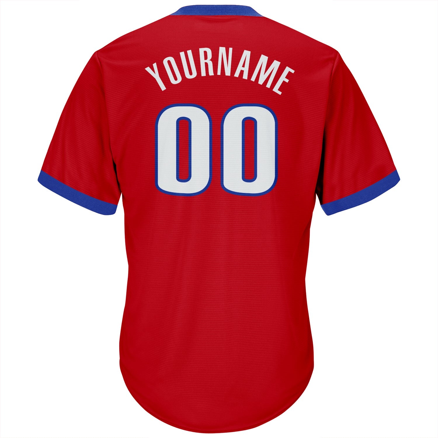 Custom Red White-Royal Authentic Throwback Rib-Knit Baseball Jersey Shirt view 3
