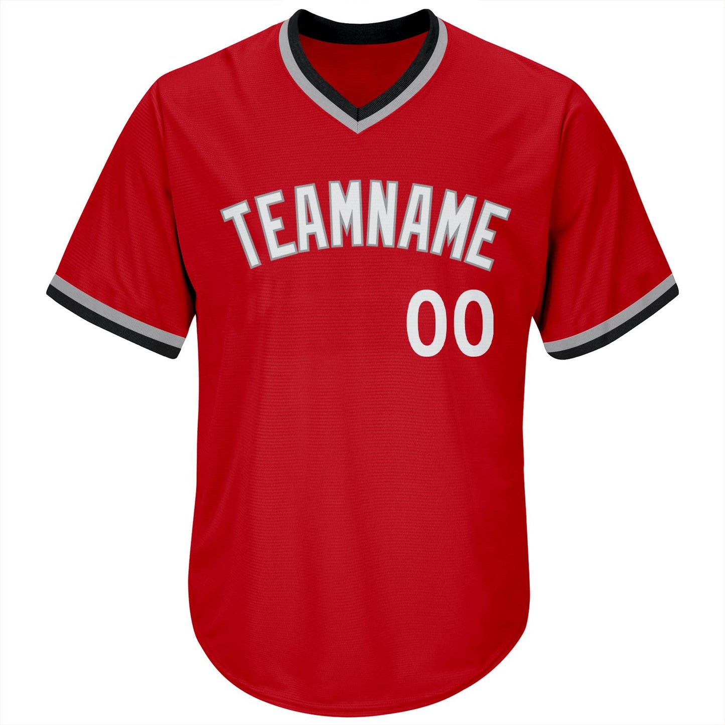 Custom Red White-Navy Authentic Throwback Rib-Knit Baseball Jersey Shirt view 2