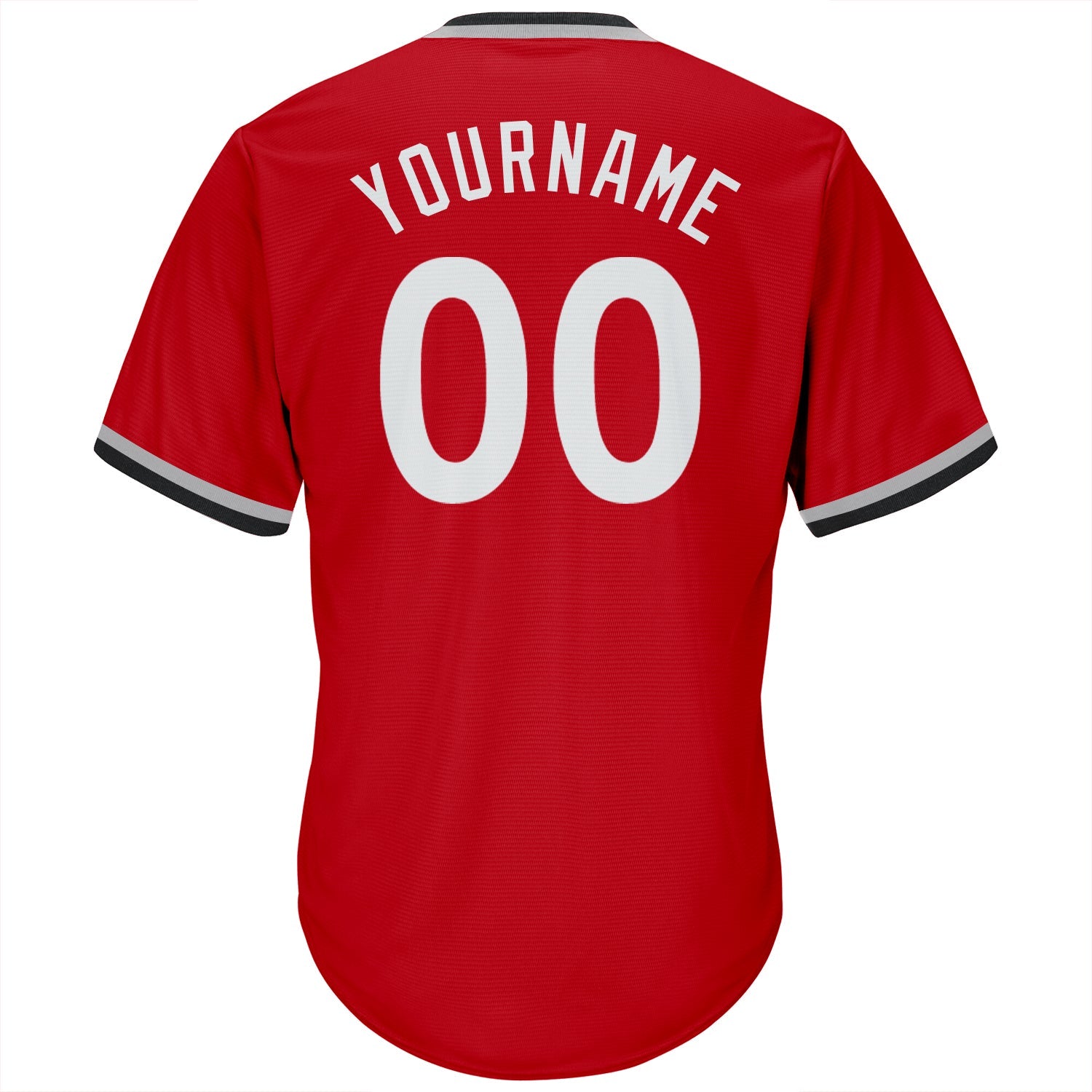 Custom Red White-Navy Authentic Throwback Rib-Knit Baseball Jersey Shirt view 3