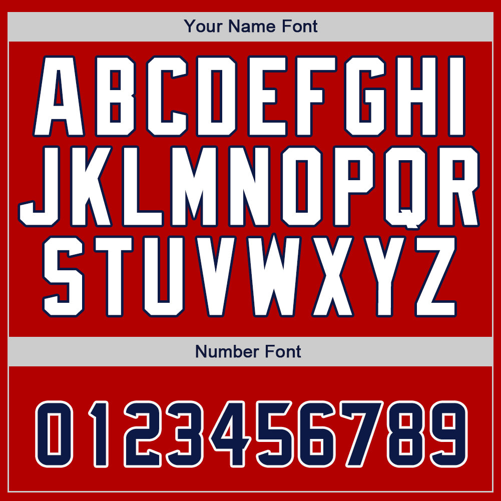 Custom Red Navy-White Authentic Baseball Jersey view 5