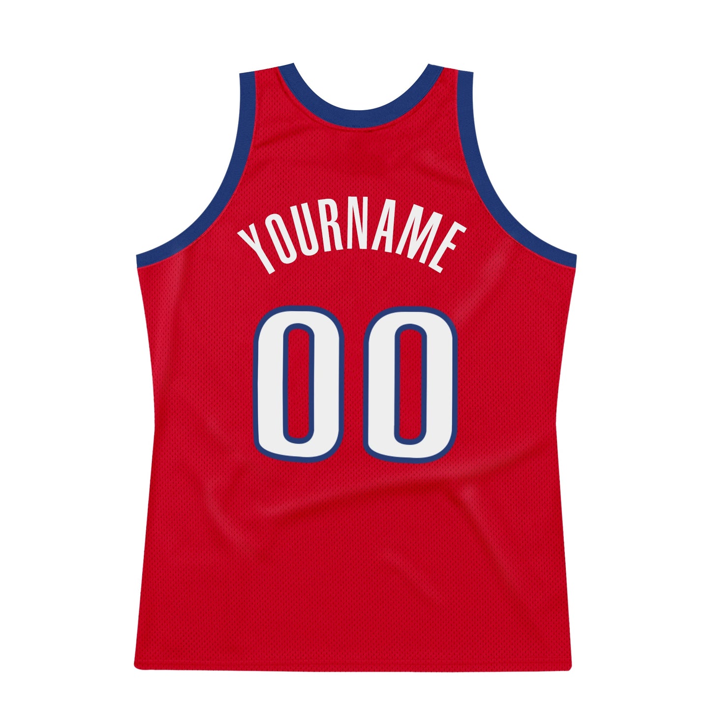 Custom Red White-Royal Authentic Throwback Basketball Jersey view 6