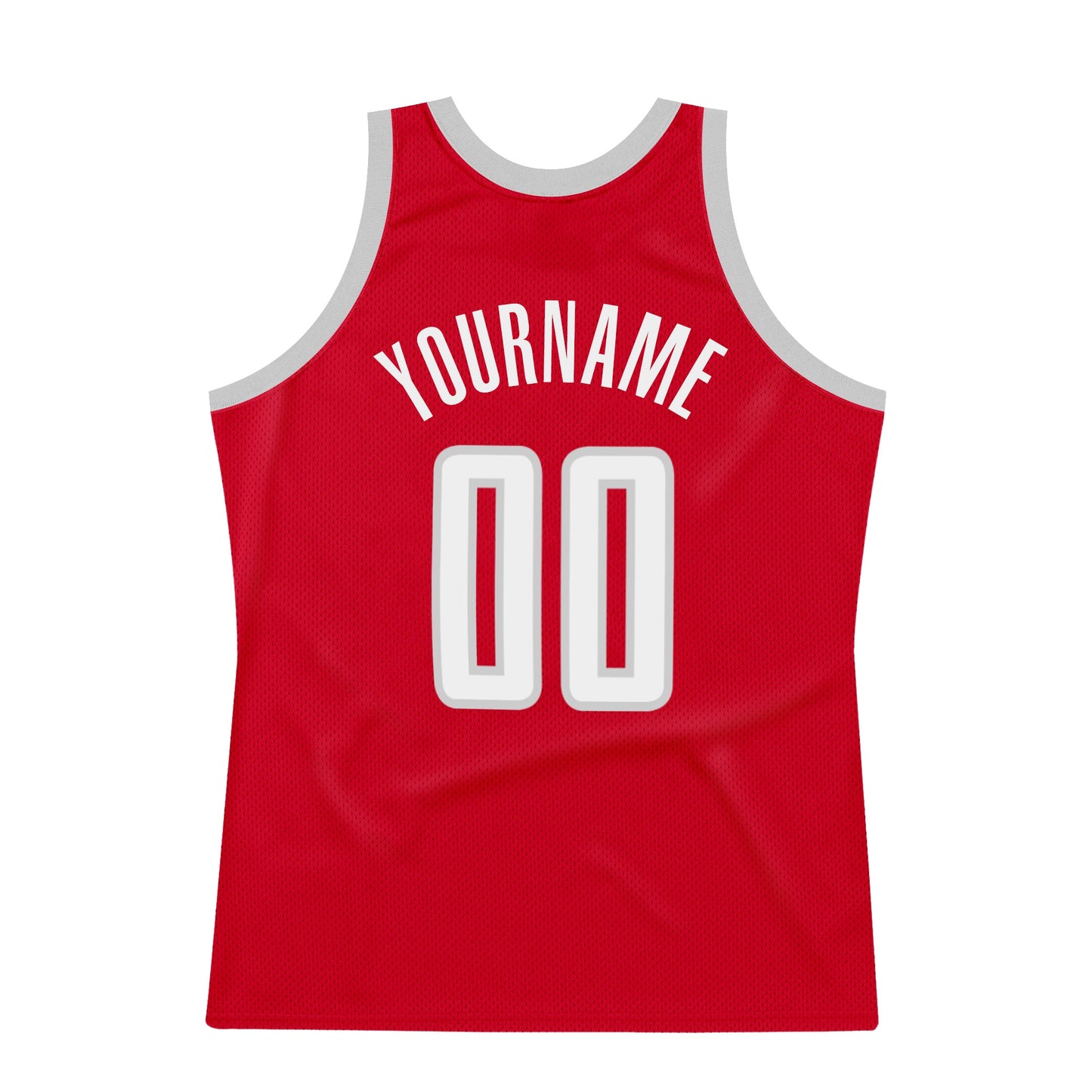Custom Red White-Gray Authentic Throwback Basketball Jersey view 6