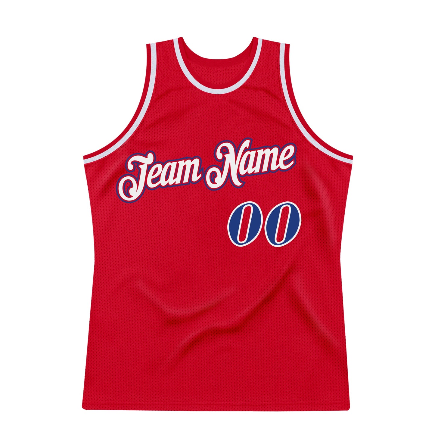 Custom Red Royal-White Authentic Throwback Basketball Jersey view 6